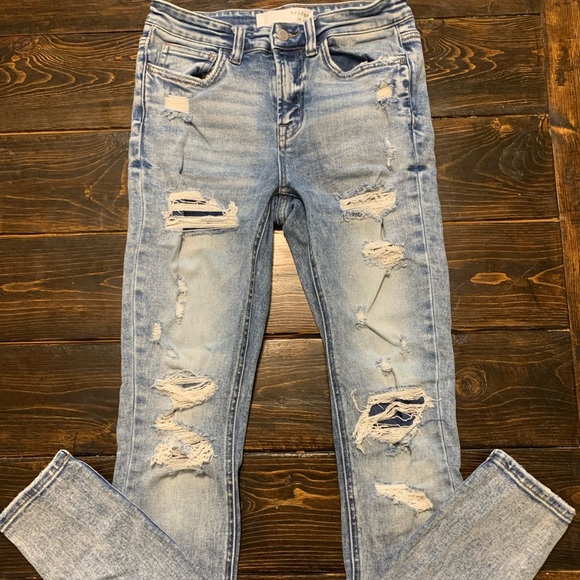 Buckle Denim - Bridge By Gly HudsonDistressed Mid Rise Skinny Jeans